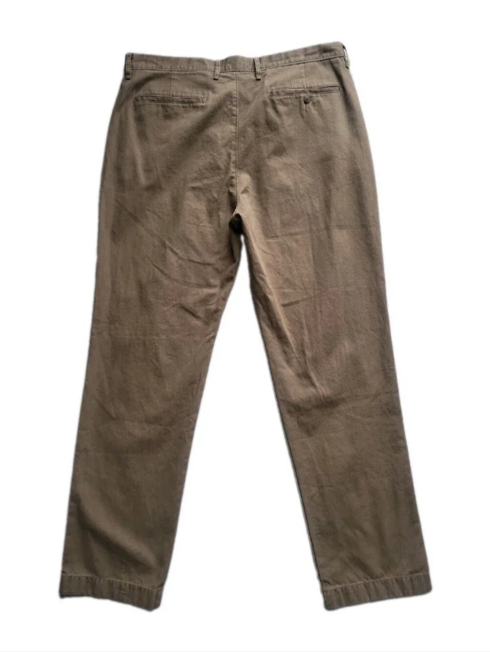 J Crew Chino Pants Mens 36x32 Khaki Tan Cotton Hemp Tapered Flat (Act 39x32) NWT